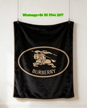 Burberry Equestrian Knight Rope Border Flannel Sofa Throw Blanket B025